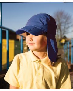 Result Headwear Junior Fold-Up Legionnaires Cap – 3-Panel Sun Protection for Kids with Shock-Cord Fit, Elasticated Size Adjuster