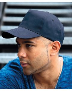 Result Headwear Houston 5-Panel Printer’s Cap – Lightweight Recycled PU Peak, Seamless Front, Embroidery & Transfer print