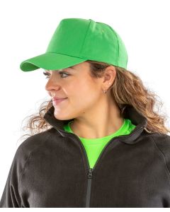 Result Headwear Boston 5-Panel Polycotton Printers Cap – Seamless Front Panel, Recycled PU peak, Decoration
