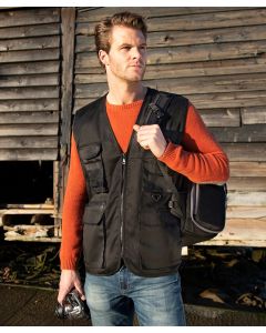 Result Work-Guard Adventure Safari Waistcoat – Durable Outdoor Multi-Pocket Gilet, Design Includes 8 Pockets