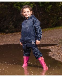 Result Junior Waterproof Jacket & Trouser Set – Tough All-Weather Protection in Compact Pack, Taped Seams, Hood with Tear Release Fastening