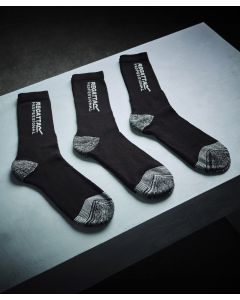 Regatta Professional 3-Pack Work Socks – Cushioned Heel, Flat Toe, Durable