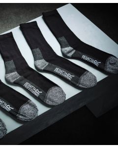 Regatta Professional Pro Work Socks – 5-Pack, Cushioned Heel & Toe, Durable Cotton Blend, One Size