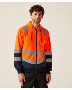 Regatta High Visibility Hi-Vis Hoodie – Full Zip, Water-Repellent, 2 Pockets
