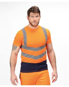 Regatta High Visibility Hi-Vis Short-Sleeve T-Shirt – Rib Collar, Quarter Zip