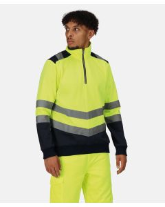 Regatta High Visibility Hi-Vis Sweatshirt – Quarter Zip, Sweat-Wicking