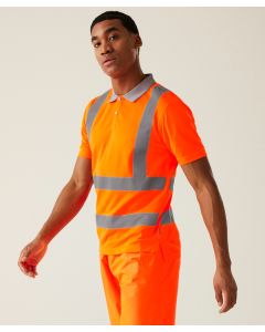 Regatta High Visibility Hi-Vis Pro Contract Polo Tee – UPF 40+ Sun Protection