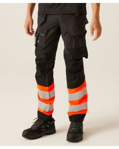 Regatta High Visibility - Hi-Vis X-Pro Stretch Holster Trousers Reflective Safety, Cargo Trousers, Multi Pocket, Durable Stretch