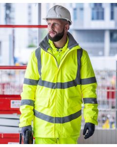 Regatta High Visibility Hi-vis Pro Contract Dover Parka - Waterproof Thermal Insulated Safety Jacket, Pack-Away Hood