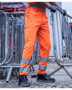 Regatta High Visibility Hi-Vis Pro Contract Stretch Action Trousers - Safety Trousers, Extendable Hem, Reflective Tape