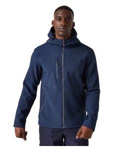 Regatta Professional Navigate 2-Layer Hooded Jacket – Softshell, Full Zip, Multi Pocket