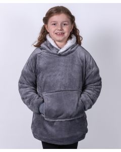 Ribbon Kids Oversized Cosy Reversible Sherpa Hoodie - Microfleece, Hooded Sweatshirt, large Hood and Pocket