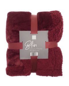 Ribbon Sherpa Winter Throw Blanket - 150 x 200cm Luxury Flannel Fleece Blanket with Sherpa Reverse Soft Warm Home Blanket