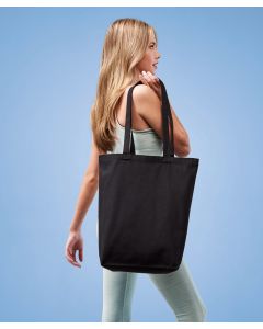 Nutshell Recycled Premium Canvas Flat Base Shopper – Eco-Friendly Retail and Promo Tote, Bottom Gusset, Recycled Cotton