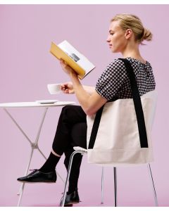 Nutshell Dakota Recycled Contrast Strap Tote - Versatile Carry Bag, Contrast Web Handles, Base Gusset Details, Spacious