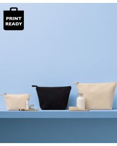 Nutshell Recycled Luxe Canvas Accessory Bag – Durable Organic Cotton Zip Pouch, Multifunctional Use, Fabric Tab Zip Pull