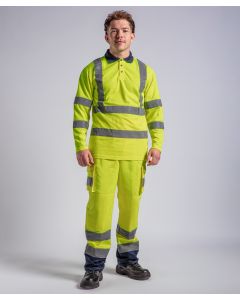 Pro RTX High Visibility Polo – Breathable, Reflective, Long Sleeve Work Safety Tee