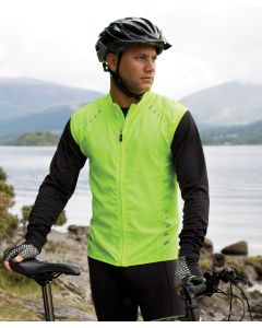 Spiro Bikewear Crosslite Gilet – Windproof, Breathable Cycling Layer with Reflective Neon Lime Accents, Unisex Fit