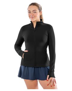 Spiro Recycled Women’s Fitness Jacket – Hi-Tech Stretch for Comfort and Shape Retention, Thumb Cuff to Prevent Sleeve Roll