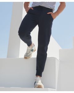 SF Clothing Slim Cuffed Joggers – 60% Cotton Fleece, Elasticated Waist & Ribbed Ankles, 2 x Curved Side Pockets and 1 x Back Patch Pocket