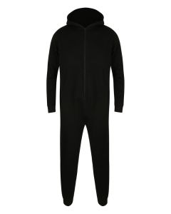 SF Unisex All-in-One Jumpsuit - Zip Front, Slim Fit Hooded Onesie, Kangaroo Pocket, Rib Cuffs, Loungewear Set