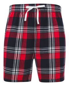 SF Clothing Tartan Lounge Shorts - Unisex Check Shorts, Elastic Waist, Cotton Rich Loungewear Shorts with Drawcord