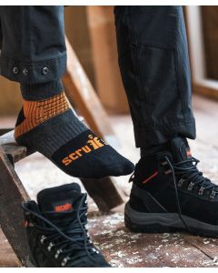 Scruffs Trade Socks 3 Pack – Thick, Comfortable Work Socks with Cushioned Sole, Heel and Toe, Arch Support