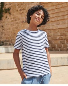 SF Clothing Kids Striped T-Shirt – Durable Cotton for Everyday Playtime, Unisex Styling, Regular Fit, Twin-Needle Stitching