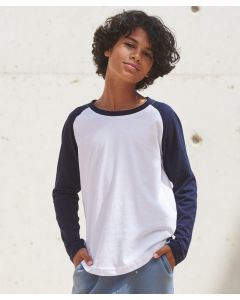 SF Clothing Kids Long Sleeve Baseball T-Shirt – Trendy, Durable Sportswear, Contrast Raglan Sleeve and Ribbed Neck