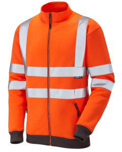 Leo Workwear LIBBATON EcoViz Track Top, Long Sleeves, Ribbed Cuffs & Hem, Zip Front & Pockets, Reflective Tape