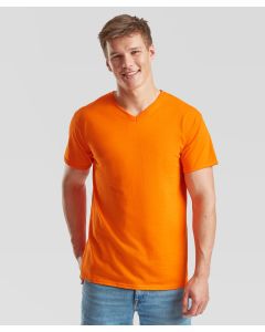 Fruit Of The Loom Valueweight V-Neck T - High V-Neck, Twin Needle Stitching