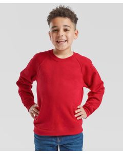Fruit Of The Loom Kids Classic Raglan Sweatshirt - 100% Cotton Face, Cuff Ribs