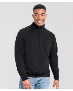 Fruit of the Loom Iconic Premium Zip-Neck Sweatshirt - Soft Cotton Blend, Brushed Inner Fleece, Covered Metal Zip, Classic Fit
