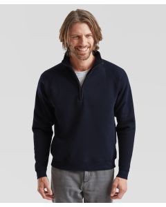 Fruit of the Loom Premium Zip Neck Sweatshirt – Cadet Collar, Cotton-Blend