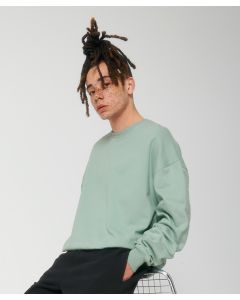 Stanley/Stella Unisex Ledger Dry Sweatshirt – Oversized, Organic Cotton Crew Neck, Half Moon at Back Neck