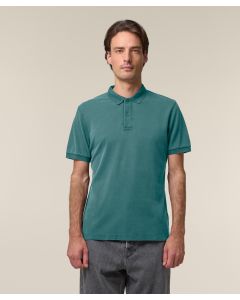  Coaster Vintage Unisex Polo – Garment-Dyed Organic Cotton, Fitted Design, Front Inserted Placket, Side Seam Hem