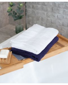 Towel City Classic Range Bath Towel – Premium Absorbent Cotton with Luxurious Finish, Herringbone Border, Hanging Loop