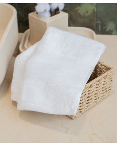 Towel City Organic Guest Towel with Printable Border - Stylish Bathroom Décor, Highly Absorbent, Durable Fabric, Eco Friendly