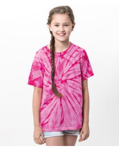 Colortone Kids Tonal Spider T-Shirt – Vibrant Tie-Dye Style, Shoulder Taping, Double Stitched