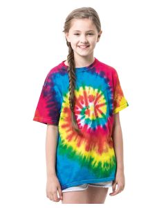 Colortone Kids Tie-Dye T-Shirt – Vibrant, Centre Crease, Double Needle Stitched Neckline