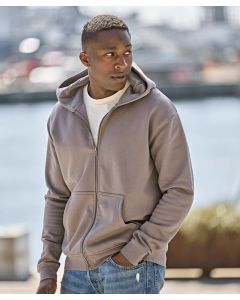 Tee Jays UNLABELED Hooded Full-Zip Sweatshirt – Zip Hoodie, Brushed Inner, Relaxed Fit, Premium Soft Finish, Half-Moon Neck