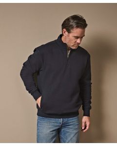 Tee Jays Half Zip Sweatshirt – Three Thread Fabric, Brushed Inside, Ribs with Elastane, Double Dyed, Preshrunk, Two Side Pockets