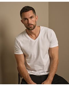 Tee Jays Stretch V-Neck Tee - Slim Fit T-Shirt with Elastane Cotton, Reinforced Shoulders, Pre-Shrunk Fabric, Soft Finish