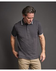 Luxury Stripe Stretch Polo Shirt – Organic Cotton Blend, Tailored Fit & Premium Finish, Herringbone Neck Tape, Fibre Cotton