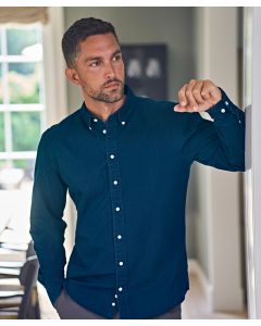 Tee Jays Casual Twill Shirt – Button-Down Collar & Garment-Washed Finish, Refined 100% Cotton, Button Down Collar