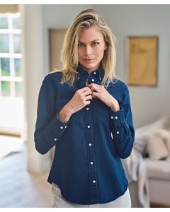 Tee Jays Women’s Long Sleeve Twill Shirt – Premium Soft Cotton, Adjustable Cuffs and Button Down Front, Shaped Hem