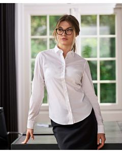 Tee Jays Women’s Stretch Luxury Long Sleeve Shirt – Shaped Fit, Fused Collar and Cuffs, Button Down Collar, Ideal for office