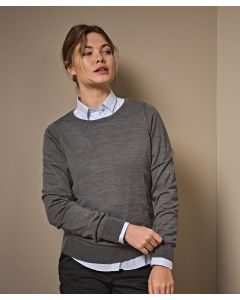 Tee Jays Women’s Crew Neck Jumper – Italian Merino Blend with Ribbed Detail, Knitted Rib at Hem and Cuff, Tailored Fit