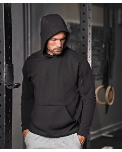 Tee Jays Athletic Hooded Sweatshirt – Premium Cordless Hood with Sleeve Zip Pocket, Self Fabric Cuffs, Large Kangaroo Front Pocket