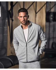 Tee Jays Athletic Full-Zip Sweatshirt – Full Zip, Two-Open Front Pockets, Zipped Sleeve Pockets, Self-Fabric Cuffs, Elastic Tape